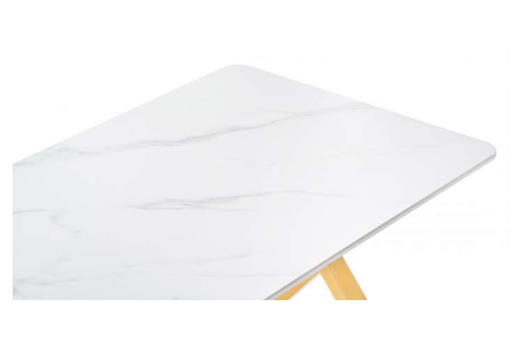 Керамический стол Селена 3 180х90х77 белый мрамор / золото-6