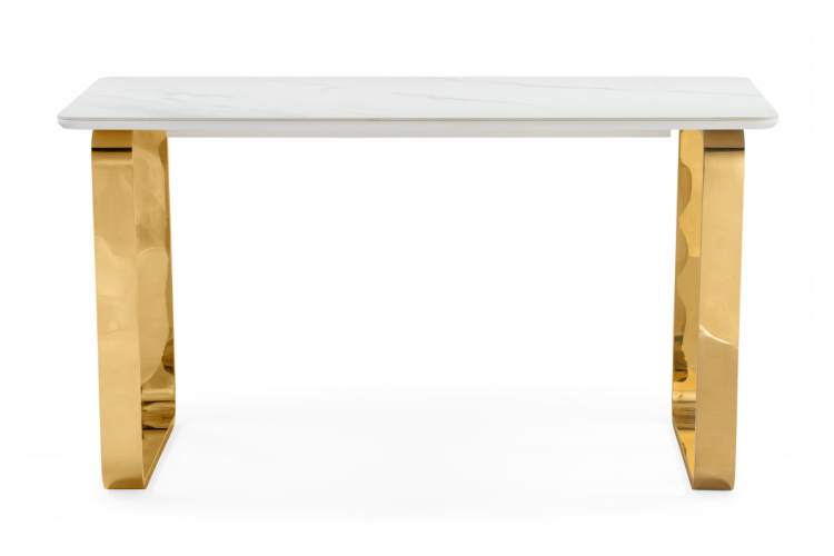 Керамический стол Селена 4 160х90х77 белый мрамор / золото-4