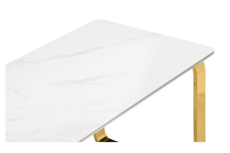 Керамический стол Селена 4 160х90х77 белый мрамор / золото-6