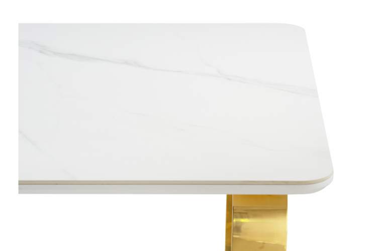 Керамический стол Селена 4 160х90х77 белый мрамор / золото-7