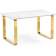 Керамический стол Селена 4 160х90х77 белый мрамор / золото