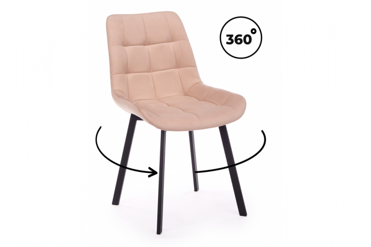 Стул на металлокаркасе Челси 360 П бежевый (zd 210) / черный np