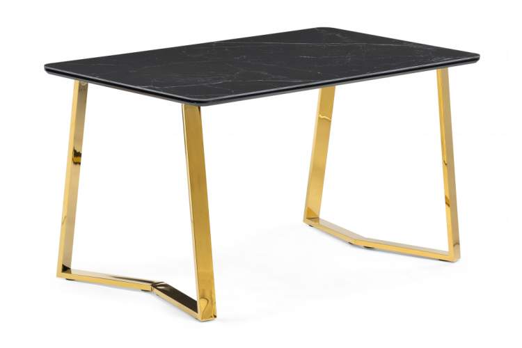 Керамический стол Селена 1 160х90 черный мрамор / золото