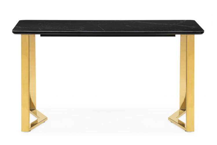 Керамический стол Селена 1 160х90 черный мрамор / золото-2