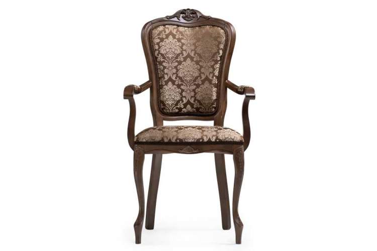 Стул деревянный Руджеро с мягкими подлокотниками орех / шоколад-1