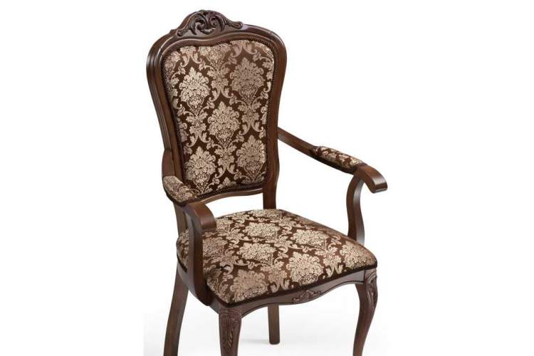 Стул деревянный Руджеро с мягкими подлокотниками орех / шоколад-4
