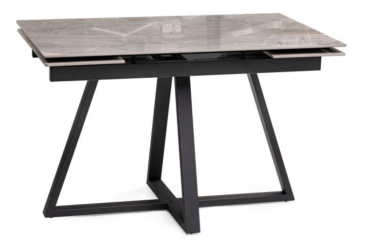 Керамический стол Силлем 120(180)х80х77 dyna fantasico grey / черный