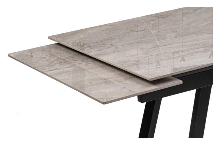 Керамический стол Силлем 120(180)х80х77 dyna fantasico grey / черный-5