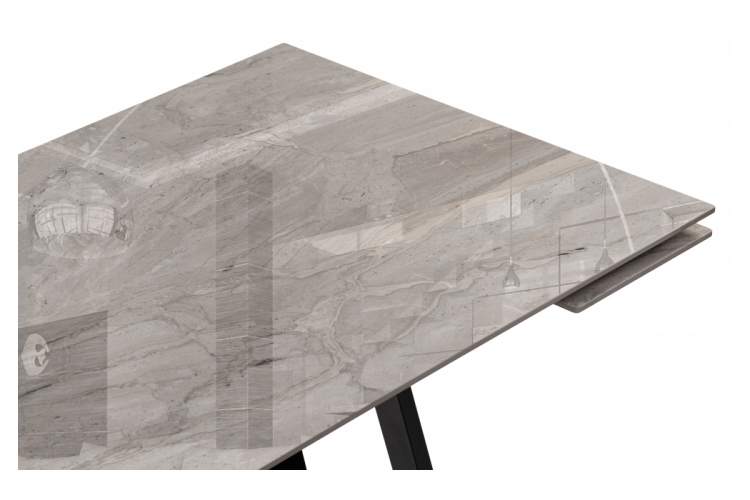 Керамический стол Силлем 120(180)х80х77 dyna fantasico grey / черный-6