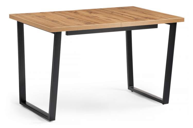 Стол деревянный раскладной Лота Лофт 120 25 мм дуб вотан / черный матовый