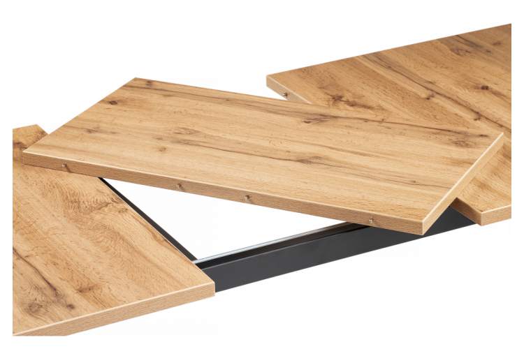 Стол деревянный раскладной Лота Лофт 120 25 мм дуб вотан / черный матовый-8