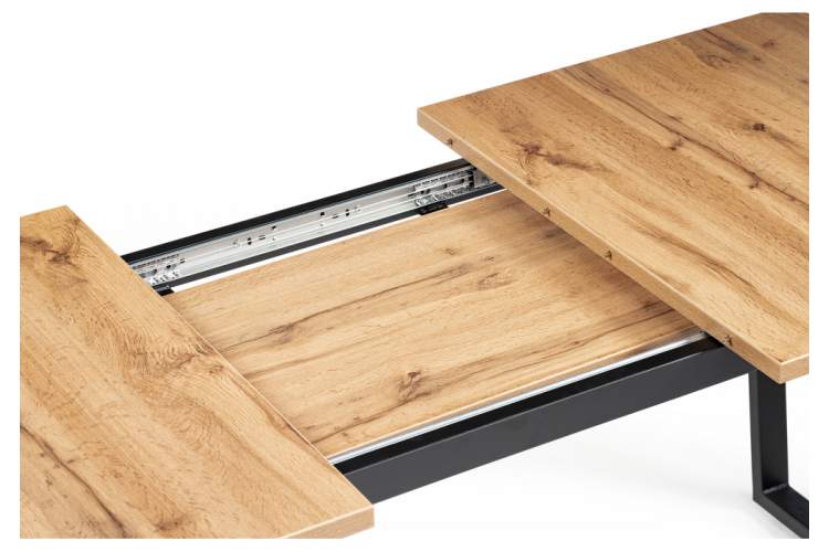 Стол деревянный раскладной Лота Лофт 120 25 мм дуб вотан / черный матовый-10
