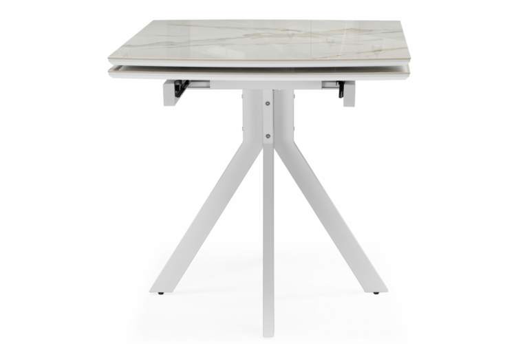 Керамический стол Катчел 120(180)x80 белая шагрень / белый-9