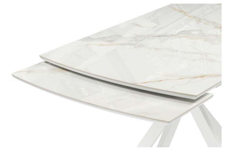 Керамический стол Катчел 120(180)x80 белая шагрень / белый-12