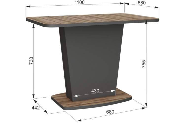 Стол деревянный Комфорт авелано / графит-8