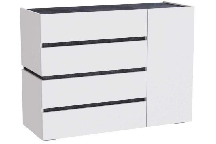 Комод Атлон белый / бетон темный
