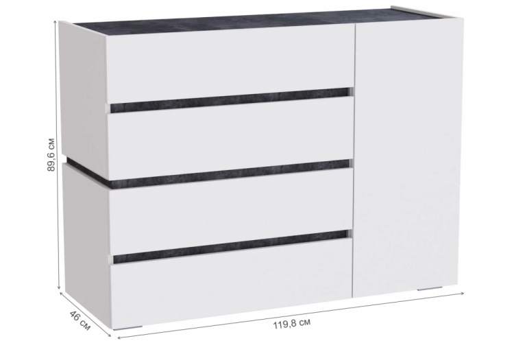 Комод Атлон белый / бетон темный-2