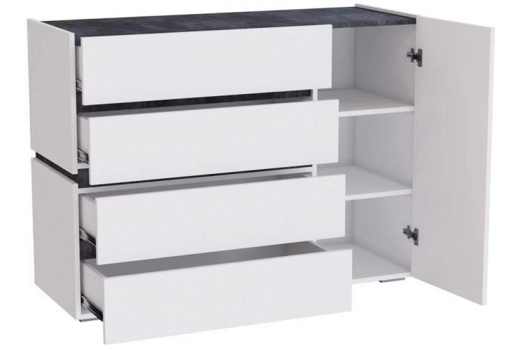 Комод Атлон белый / бетон темный-3