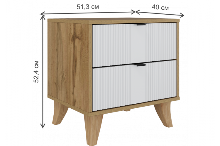 Тумба прикроватная Лорена дуб вотан / белый-1