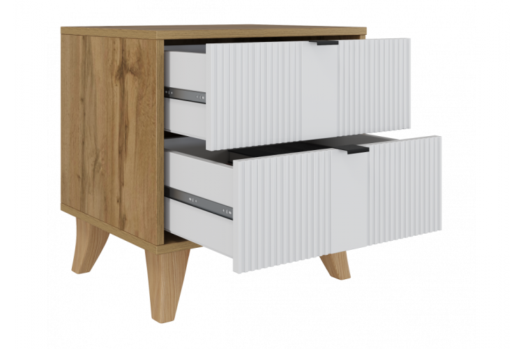 Тумба прикроватная Лорена дуб вотан / белый-2