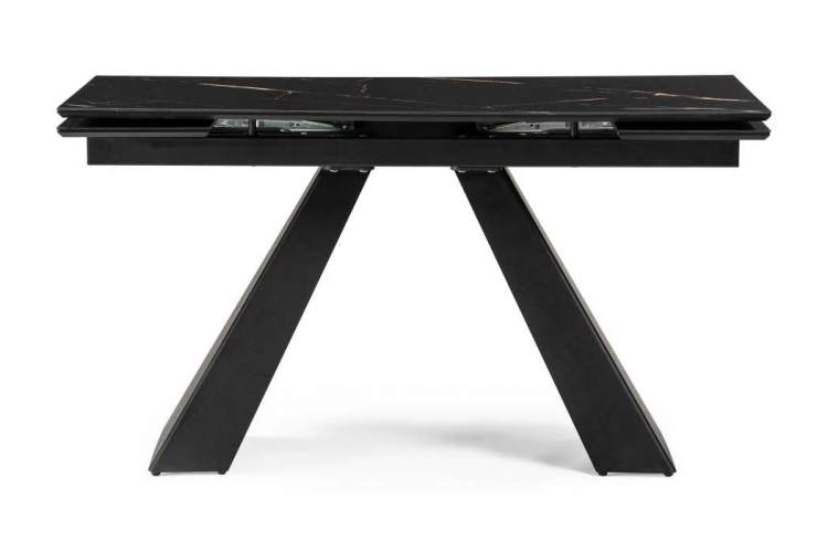 Стол стеклянный Торвальд 140(200)х80х77 обсидиан / черный-1