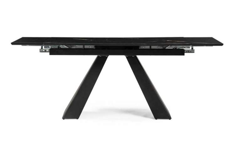 Стол стеклянный Торвальд 140(200)х80х77 обсидиан / черный-2