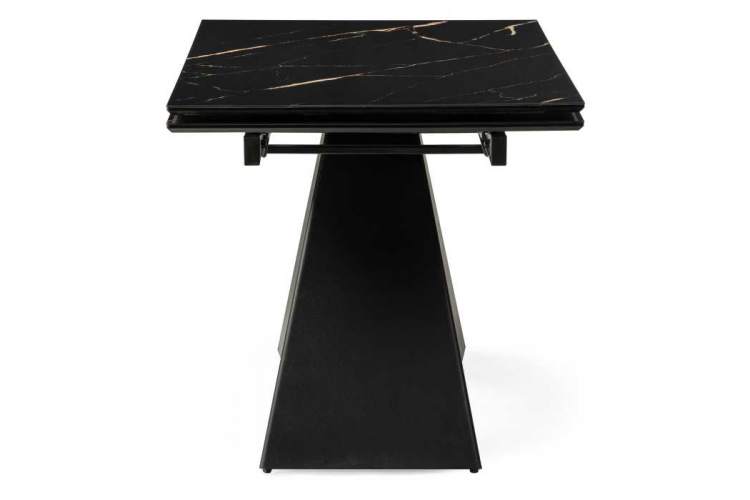 Стол стеклянный Торвальд 140(200)х80х77 обсидиан / черный-3