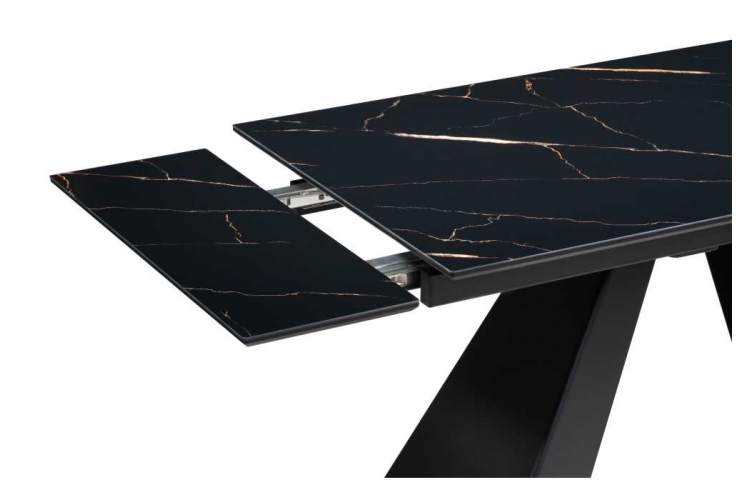 Стол стеклянный Торвальд 140(200)х80х77 обсидиан / черный-5