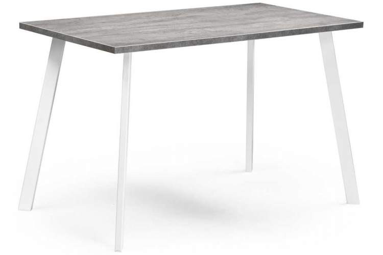 Стол деревянный Тринити Лофт 140 25 мм бетон / белый матовый