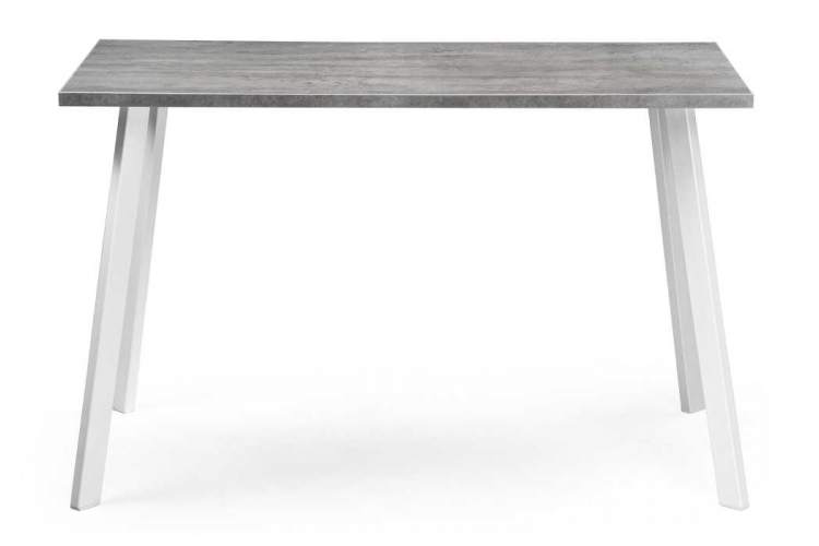 Стол деревянный Тринити Лофт 140 25 мм бетон / белый матовый-1