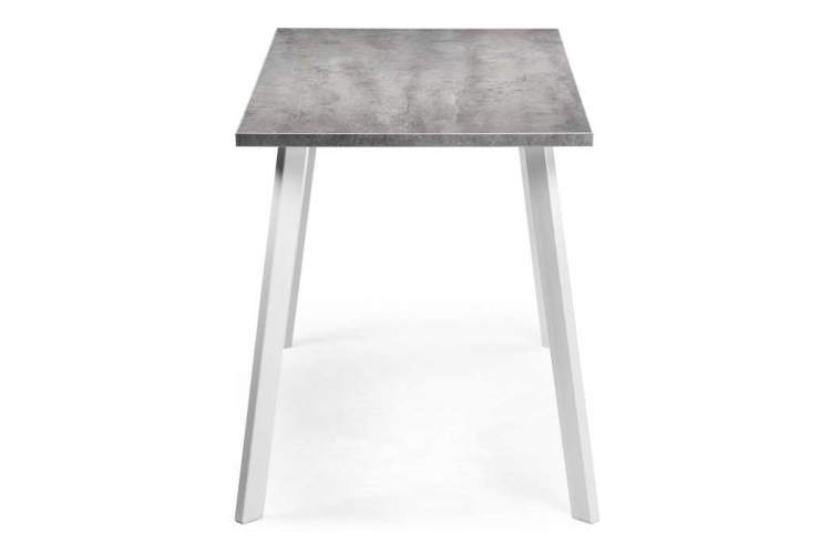 Стол деревянный Тринити Лофт 140 25 мм бетон / белый матовый-2