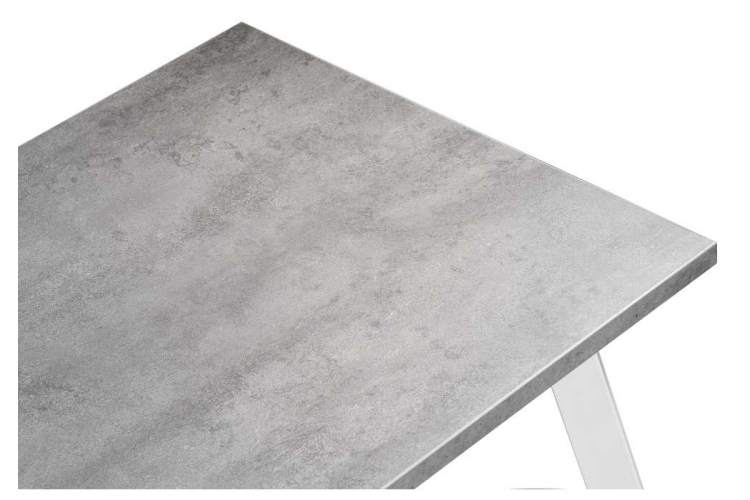 Стол деревянный Тринити Лофт 140 25 мм бетон / белый матовый-3