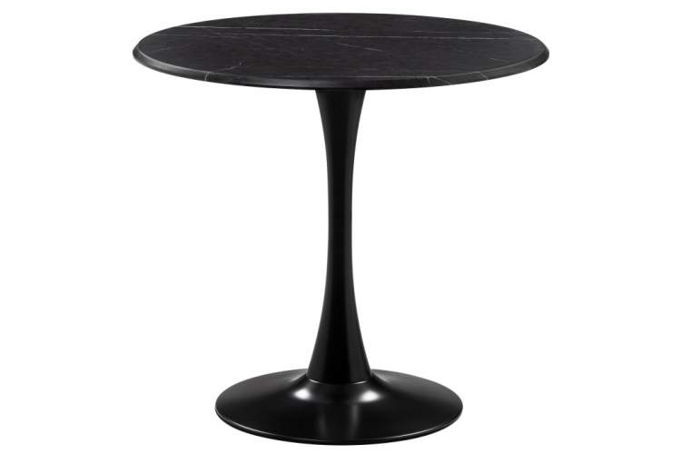 Стол деревянный Тулип 90х73 мрамор черный / черный