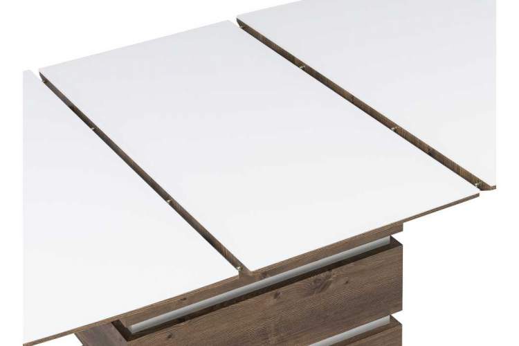 Стол стеклянный на тумбе Фернан белый / орех кантри-6