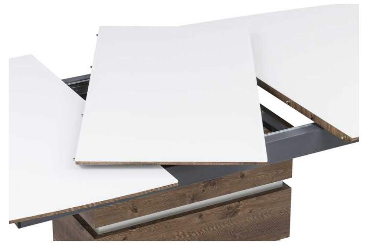 Стол стеклянный на тумбе Фернан белый / орех кантри-7