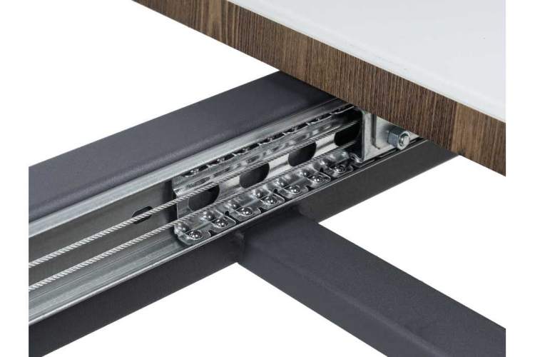 Стол стеклянный на тумбе Фернан белый / орех кантри-9