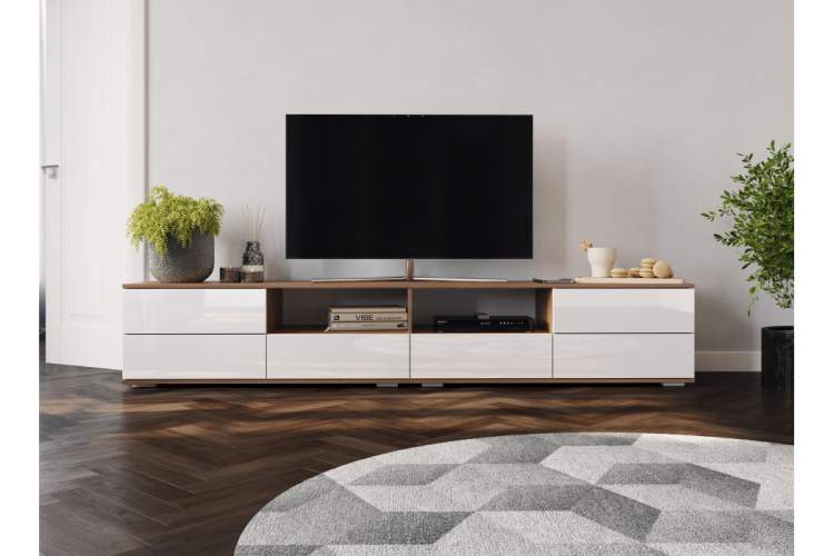 ТВ-тумба Маллоу дуб вотан / белый глянец