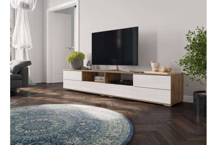 ТВ-тумба Маллоу дуб вотан / белый глянец-3