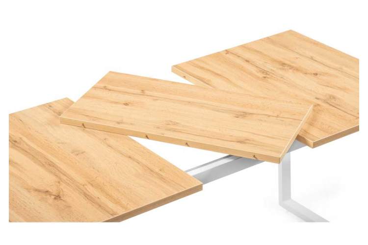 Стол деревянный Лота Лофт 120 25 мм дуб вотан / белый матовый-4