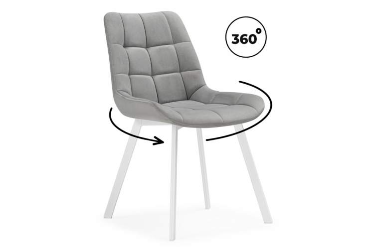 Стул на металлокаркасе Челси 360 светло-серый (ZD 960) / белый