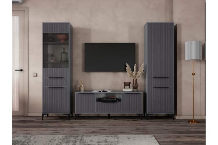 Готовая гостиная Иадама графит / графит софт комплектация 5