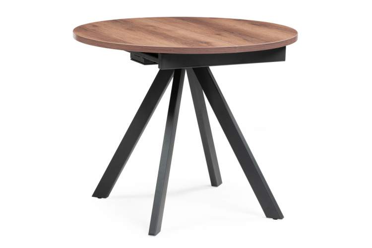 Стол деревянный Трейси 90(120)х90х75 дуб делано темный / черный