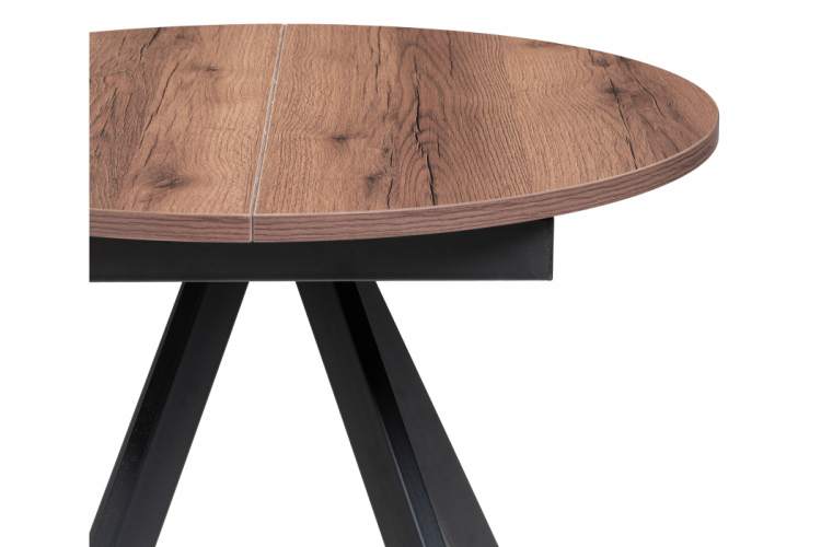 Стол деревянный Трейси 90(120)х90х75 дуб делано темный / черный-4