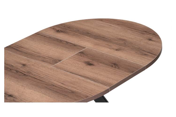 Стол деревянный Трейси 90(120)х90х75 дуб делано темный / черный-5