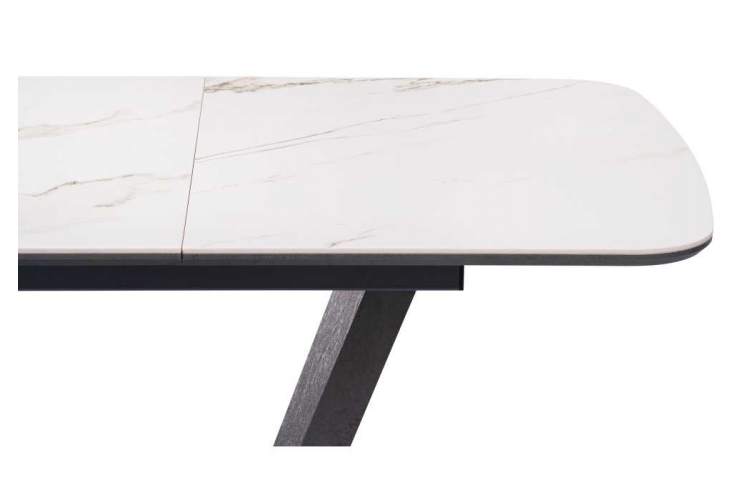 Керамический стол на тумбе Петир 120(160)х80х75 белый мрамор / графит / темный камень-6