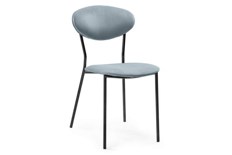 Стул на металлокаркасе Корсе пыльно-голубой / черный глянец