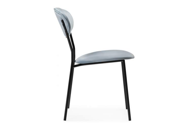 Стул на металлокаркасе Корсе пыльно-голубой / черный глянец-3