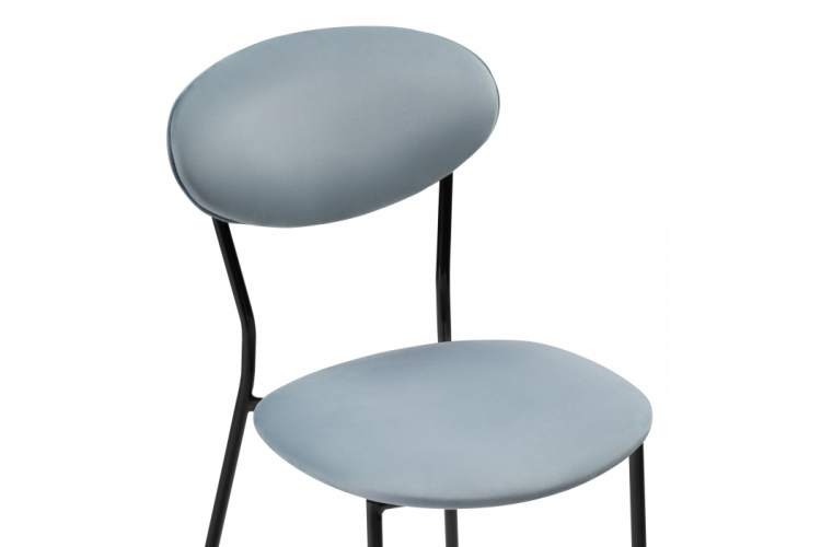 Стул на металлокаркасе Корсе пыльно-голубой / черный глянец-5