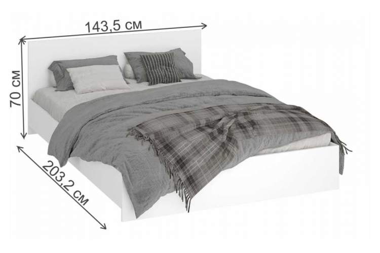 Адайн КР-140 140х200 белое дерево / белое дерево Кровать-1