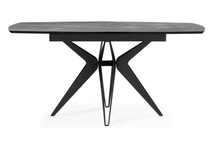 Керамический стол Риполь 160(205)х89 larka grey / черный-9